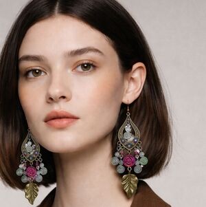 Handmade Mixed Metal Leaf Earrings